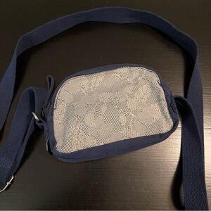 Lands End Navy and White Crossbody Bag